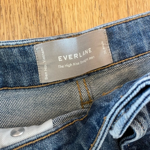 Everlane High Rise Straight Jeans. Size 25 Ankle - Picture 3 of 7